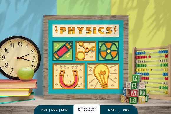 Physics School Subject 3D Shadow Box: A 3D SVG Review