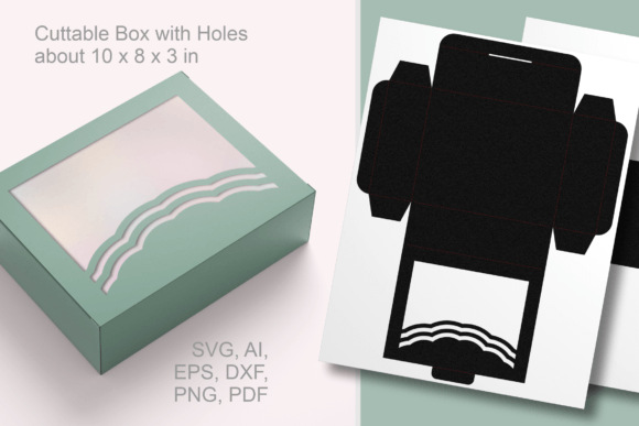 Reviewing Wide Window with Scalloped Lines Box SVG for Gift Boxes