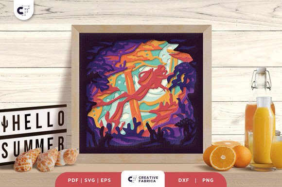 Sea Diving Shadow Box: A 3D SVG for Seasons