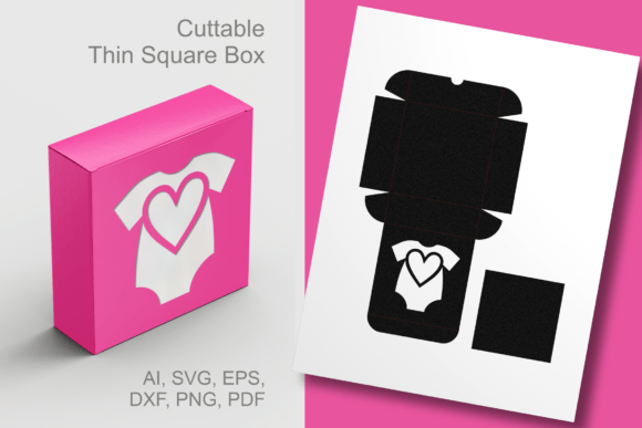 Suit N Heart Baby Shower 3D SVG Gift Boxes
