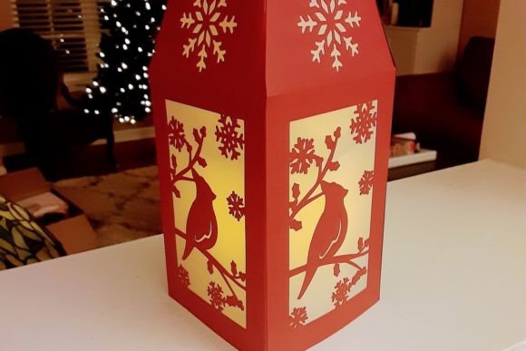 Winter Cardinal Lantern 3D SVG Review